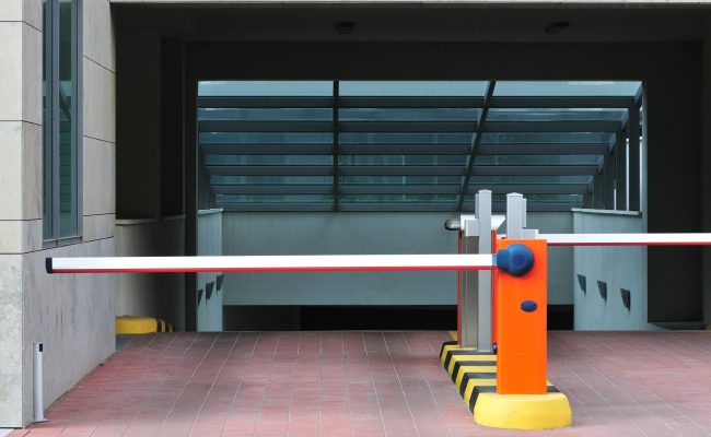 Parking entrance Parking entrance in business center or residence.